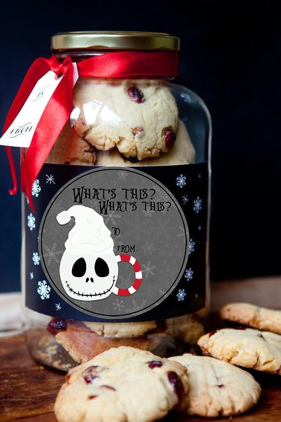 Nightmare Before Christmas Themed Gift Tag Stickers for Presents Pull Stick Labels (24 Included)