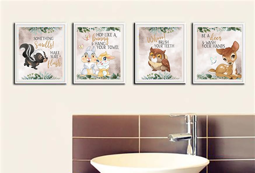 You'll Never Know Deer Funny Bathroom Wall Art Prints - Set of 4, 8x10