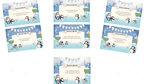 Penguin White Elephant Gift Exchange Party Game - Set for 16