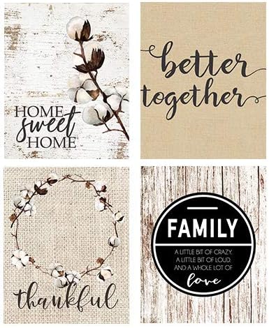 Silly Goose Gifts Home Family Room Themed Decor Art Print Wall Gift Sets Typography Rustic Unframed Pictures Signs (Bless This Nest)