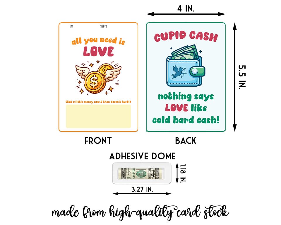 Money holder Valentine card reading hogs and kisses and money