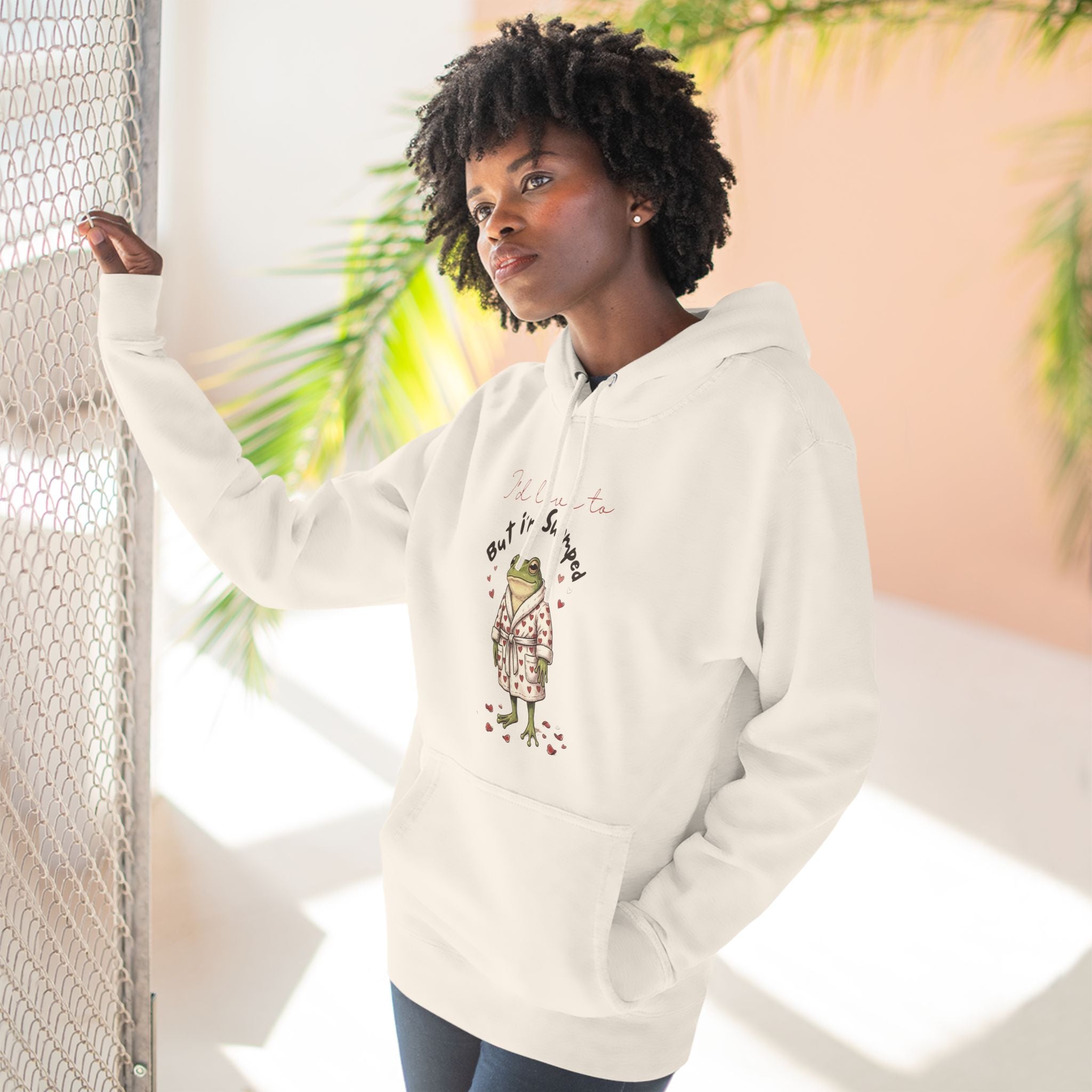 Sarcastic Frog "I'd Love to But I'm Swamped" Funny Hoodie
