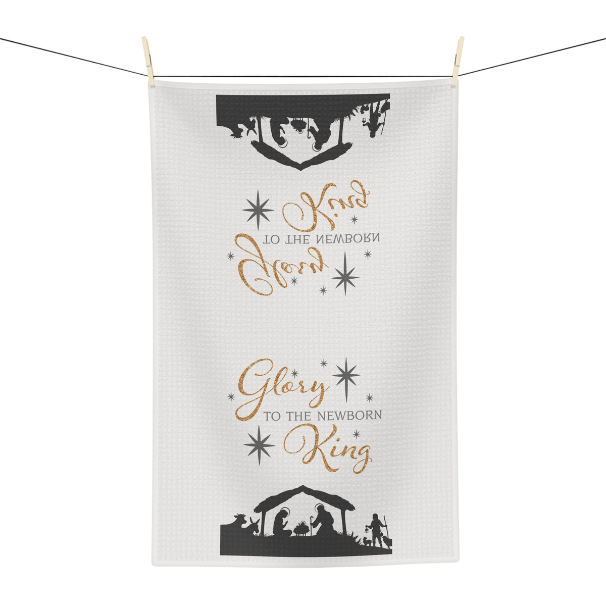 Nativity 'Glory to the Newborn King' Tea Towel