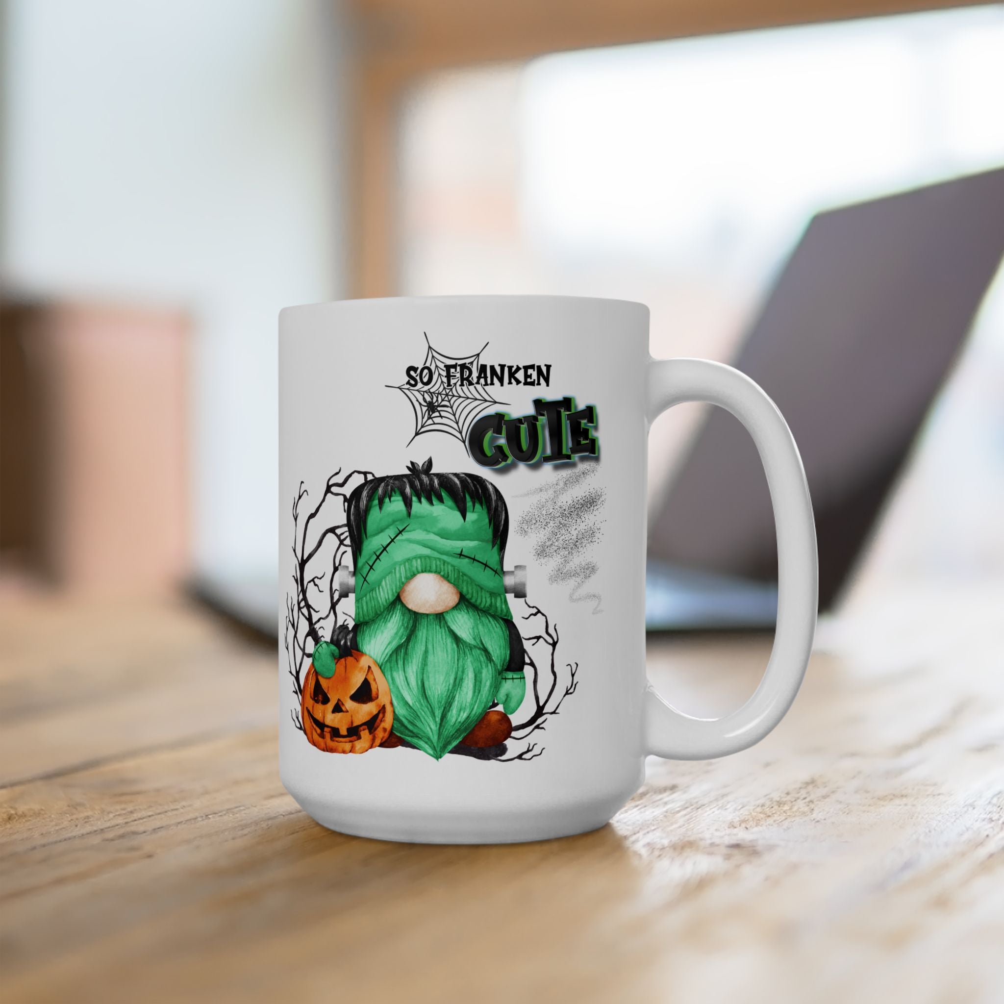 So Franken Cute – Funny Frankenstein Gnome Halloween Coffee Mug (11oz, 15oz)