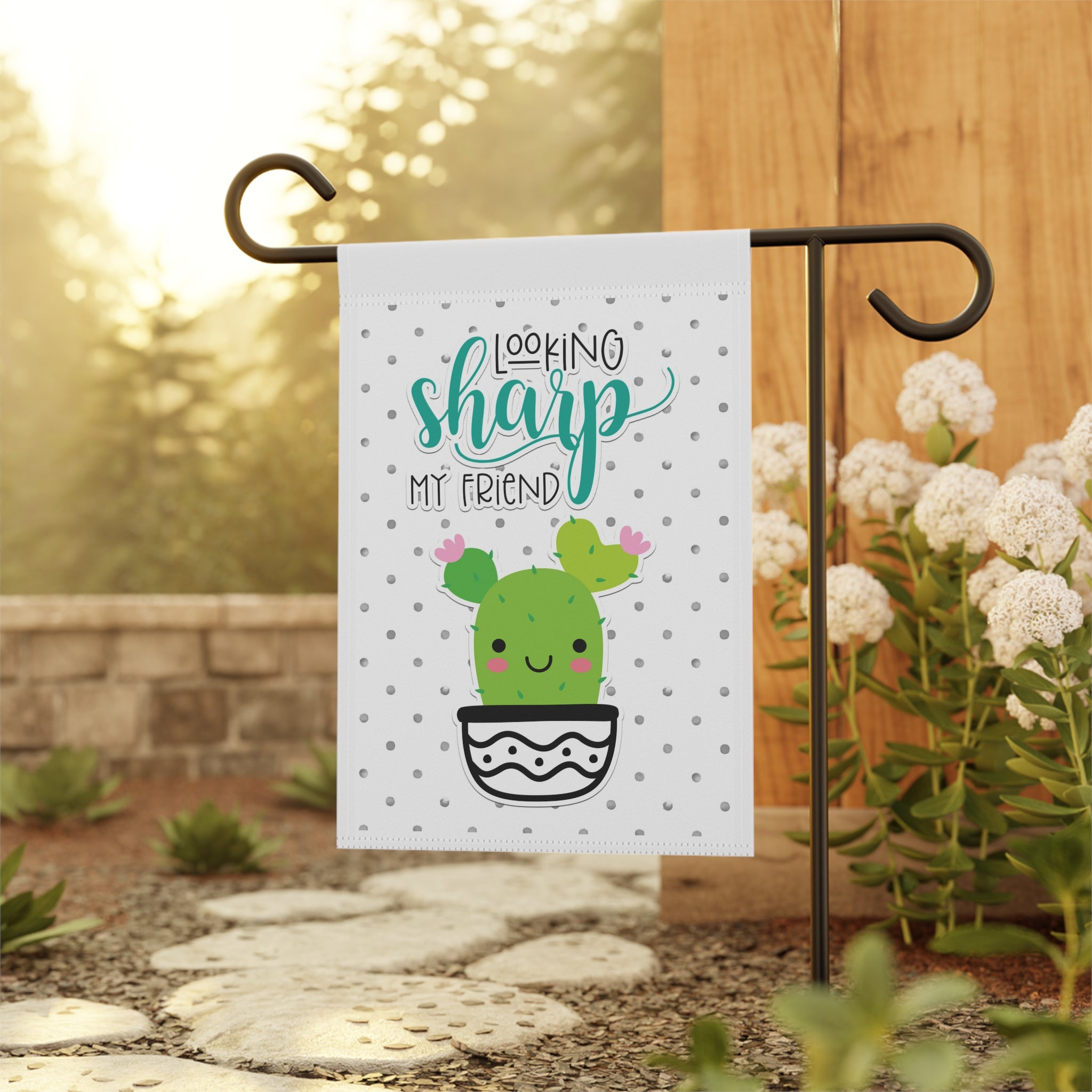 Looking Sharp Friend Botanical Garden Flag 12x18 – Cute Cactus Succulent Yard Decor