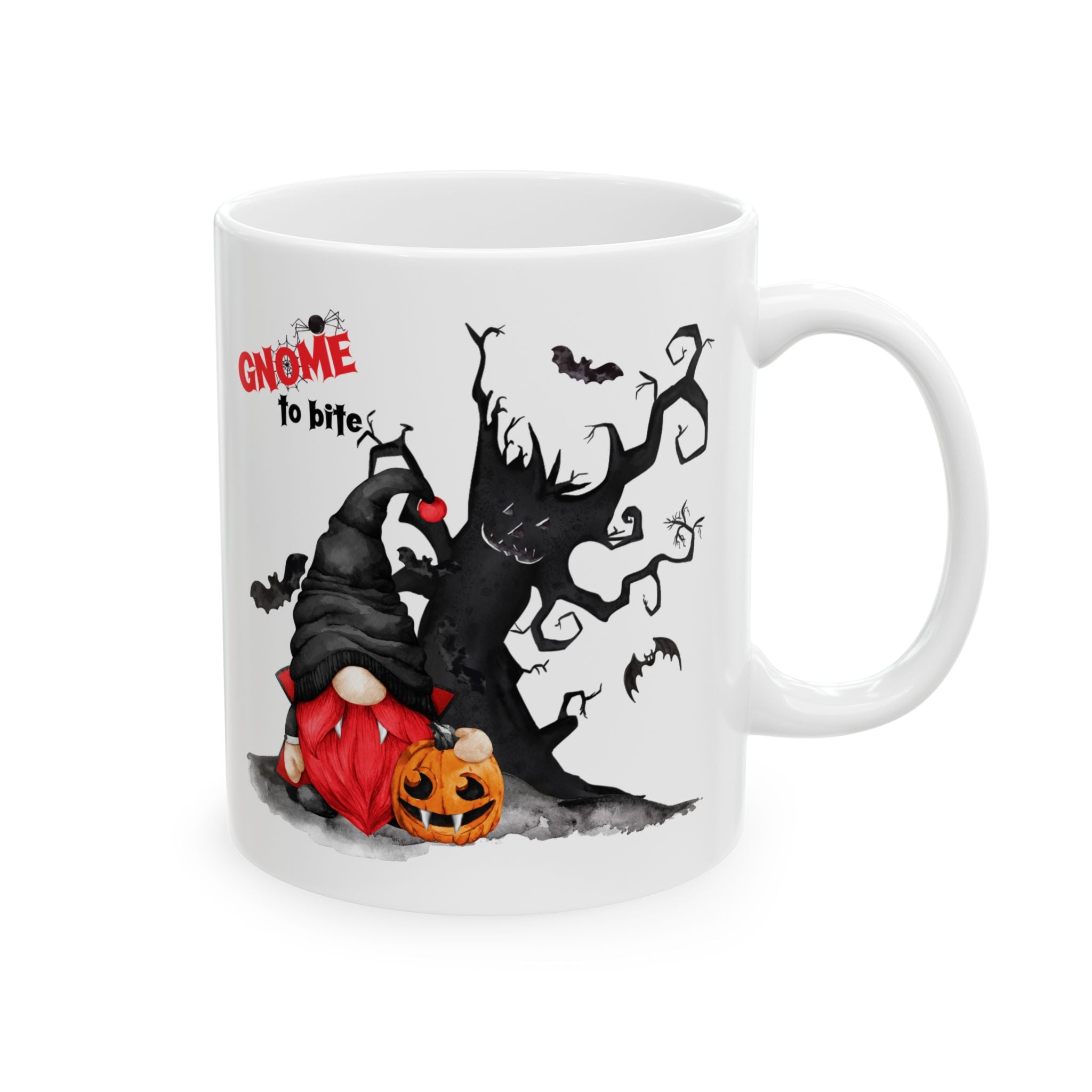 Gnome To Bite – Funny Vampire Gnome Halloween Coffee Mug (11oz, 15oz)