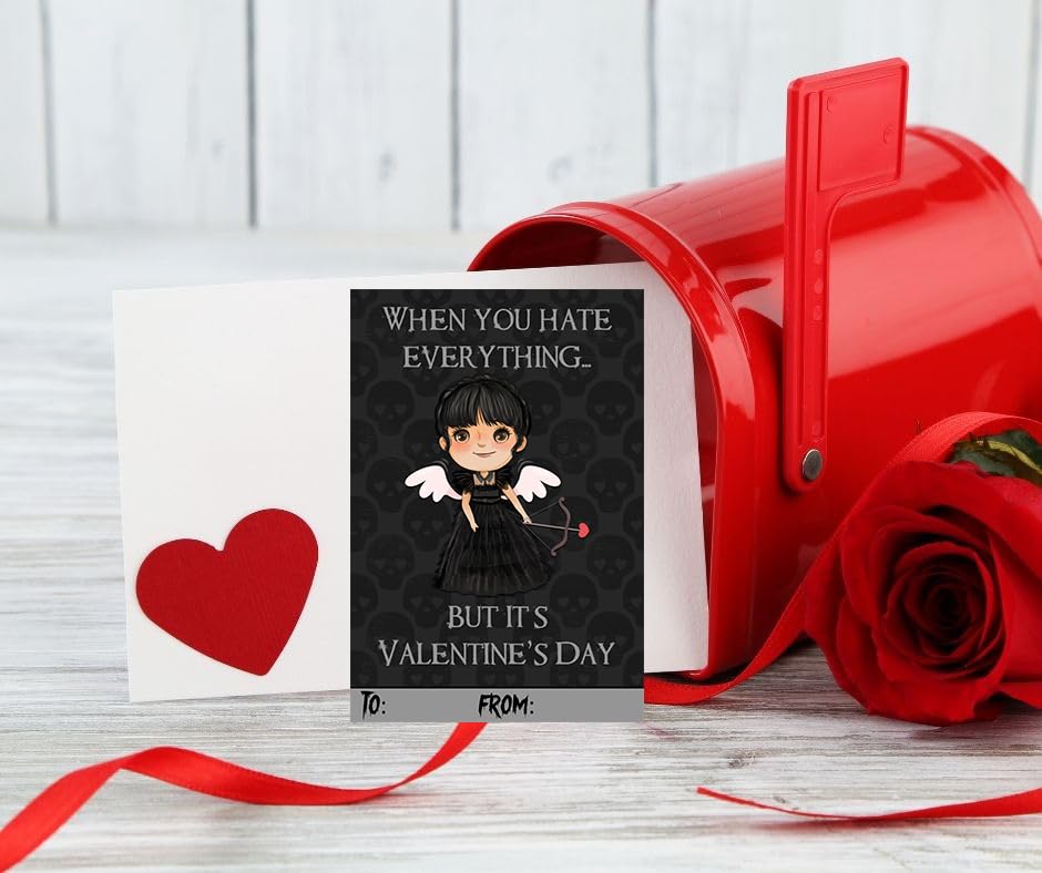 Silly Goose Gifts Creepy Family Character Themed Valentine Day Classroom Sharing Cards Valentine's Day Ideal for Kids Classmates Friends Work
