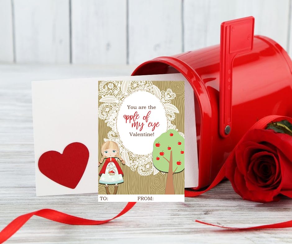 Little Red Themed Valentine Day Classroom Sharing Card Set (28 Included) Exchange Kids Valentine's