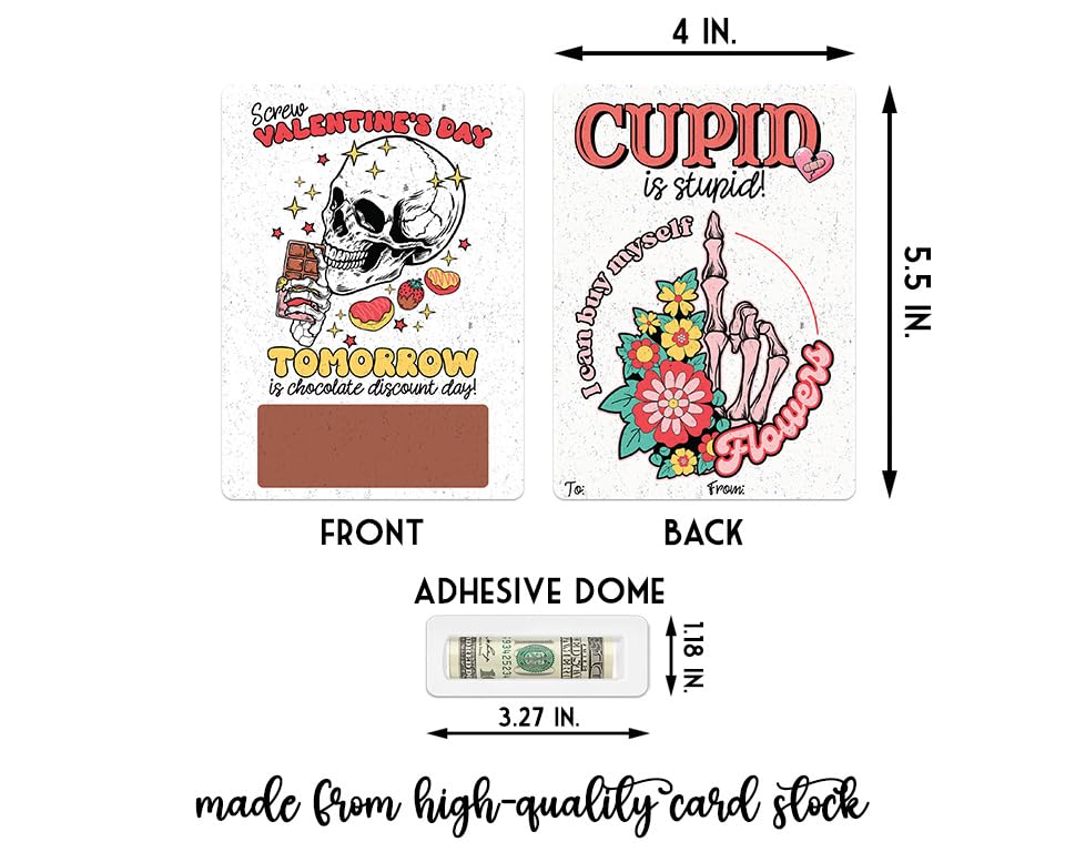 Funny Galentines money holder card reading love stinks eat tacos