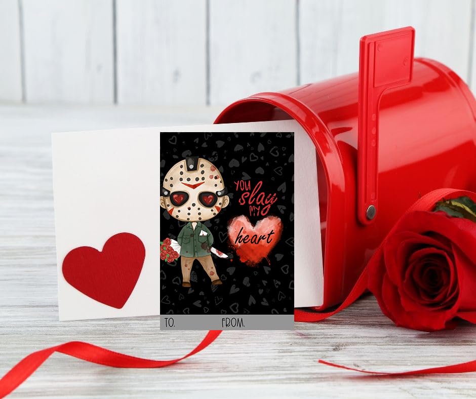 Spooky Character Themed Valentines Day Card School Classroom Exchange