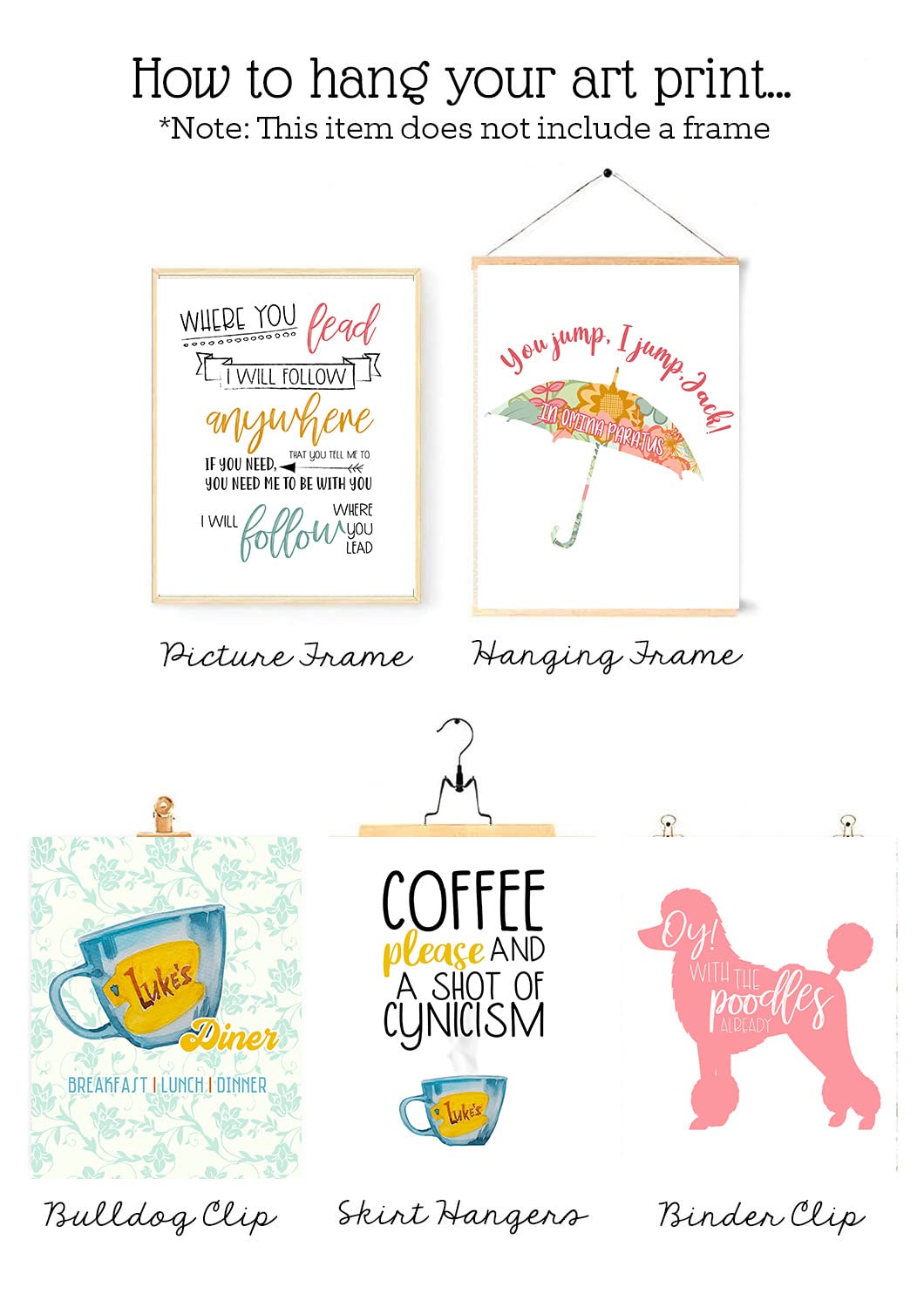 You Jump I Jump Character Wall Art Decor Prints Typography Sign Room Decor Set Pictures