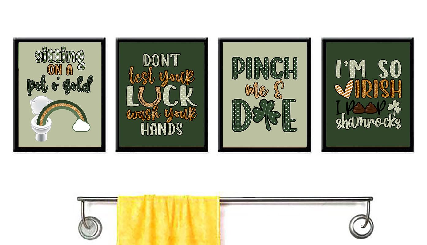 Holiday Bathroom Themed Decor Art Print Wall Art Funny Gift Sets Typography Rustic Unframed Pictures Signs Rules