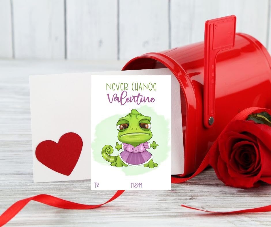 Princess Valentine's Day Cards for Kids - Classroom Set of 24
