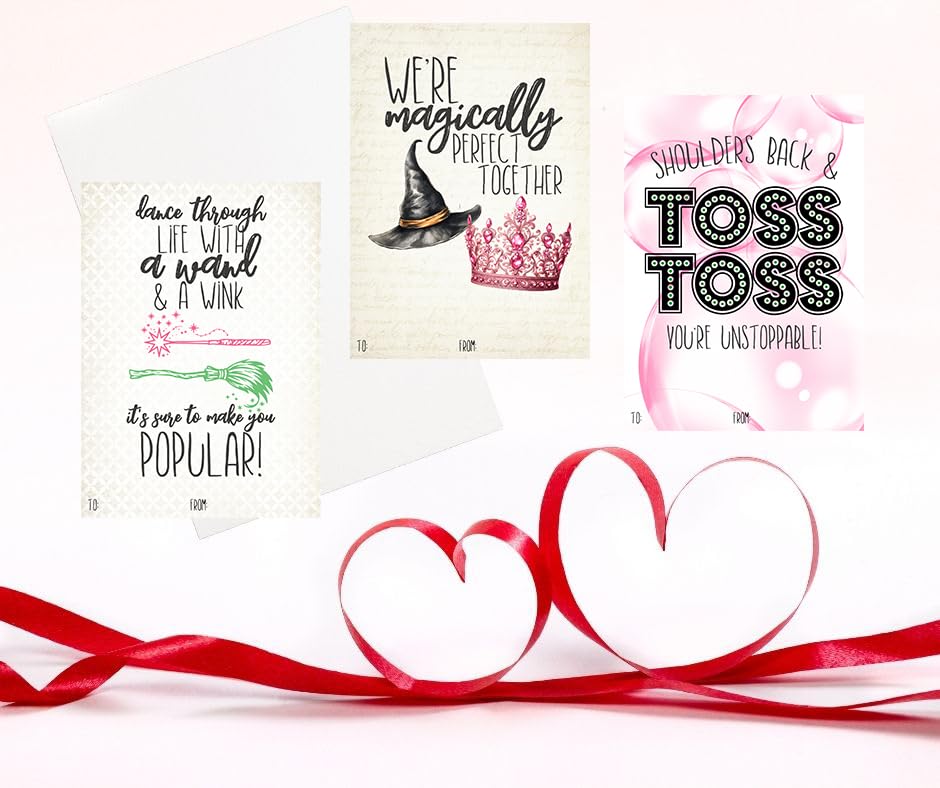 Wishing You A Wicked Valentine's Day Classroom Sharing Cards (Set of 24) Magical Valentines Class Work Party Exchange