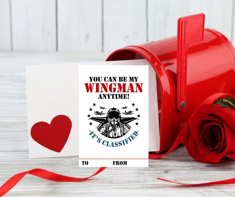 Fighter Jet Pilot Themed Valentine's Day Cards for Kids (Set of 24) Classroom Exchange