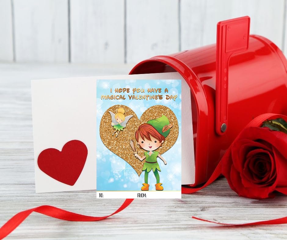 Neverland Adventure Themed Valentine's Day Classroom Sharing Cards (Set of 24)