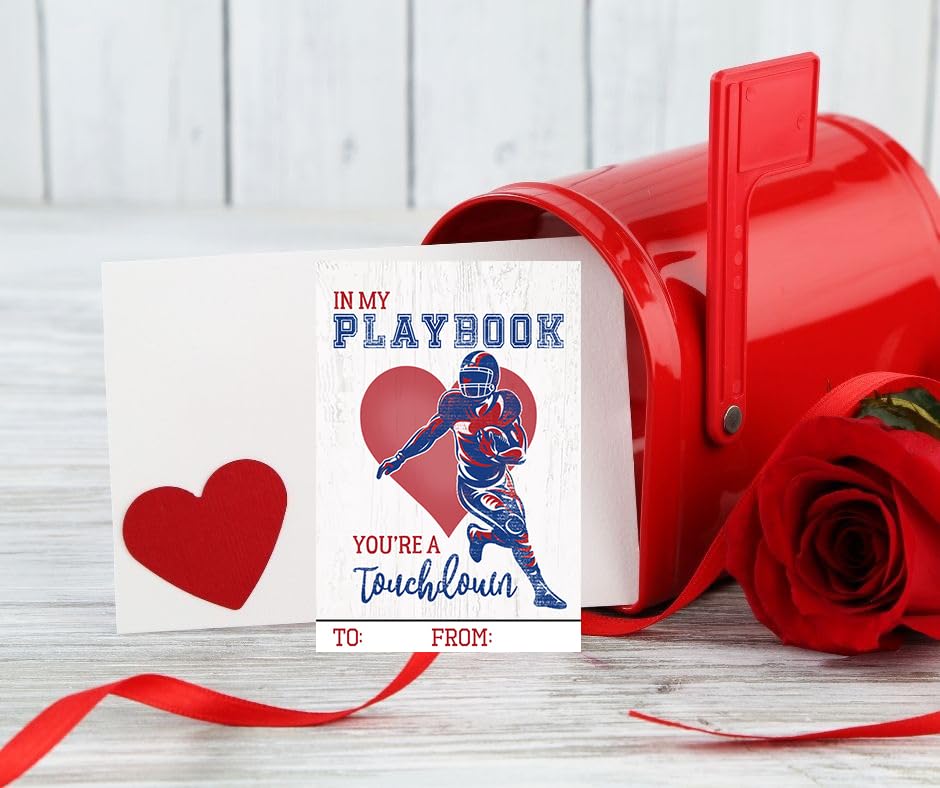 Football Sports Themed Valentines Day Card for Kids School Classroom Exchange
