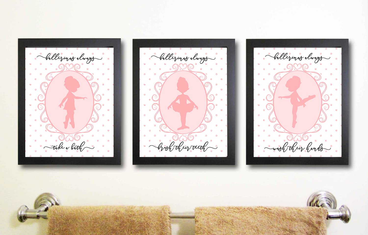 Adorable Ballerina Ballet Bathroom Wall Art Decor