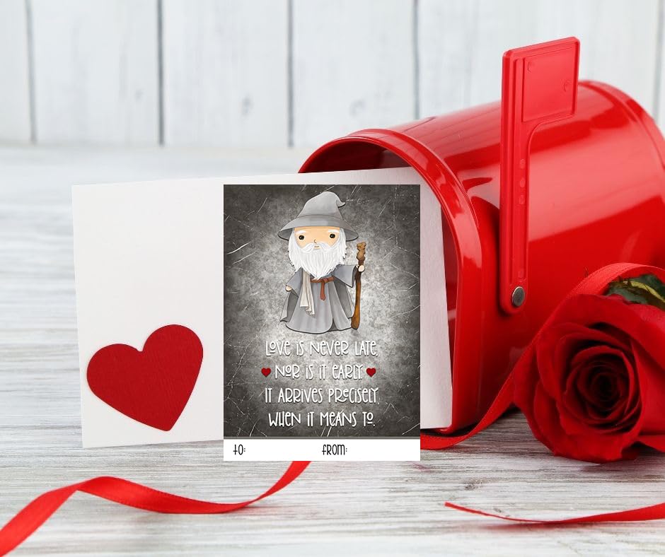 Epic Fantasy Ring Quest Book Themed Valentine's Day Card Set (Set of 24)