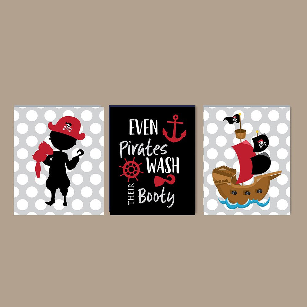 Adorable Pirate Children Bathroom Wall Decor