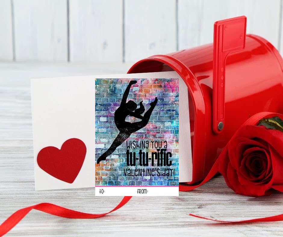 Dance Themed Valentine's Day Card Set (Set of 25) Valentine Classroom Sharing Exchange Party Kids Children