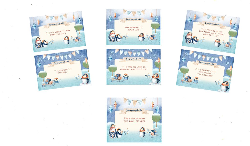 16 Beautiful Penguin Gift Exchange Party Game for White Elephant Yankee Swap Christmas Holiday Parties