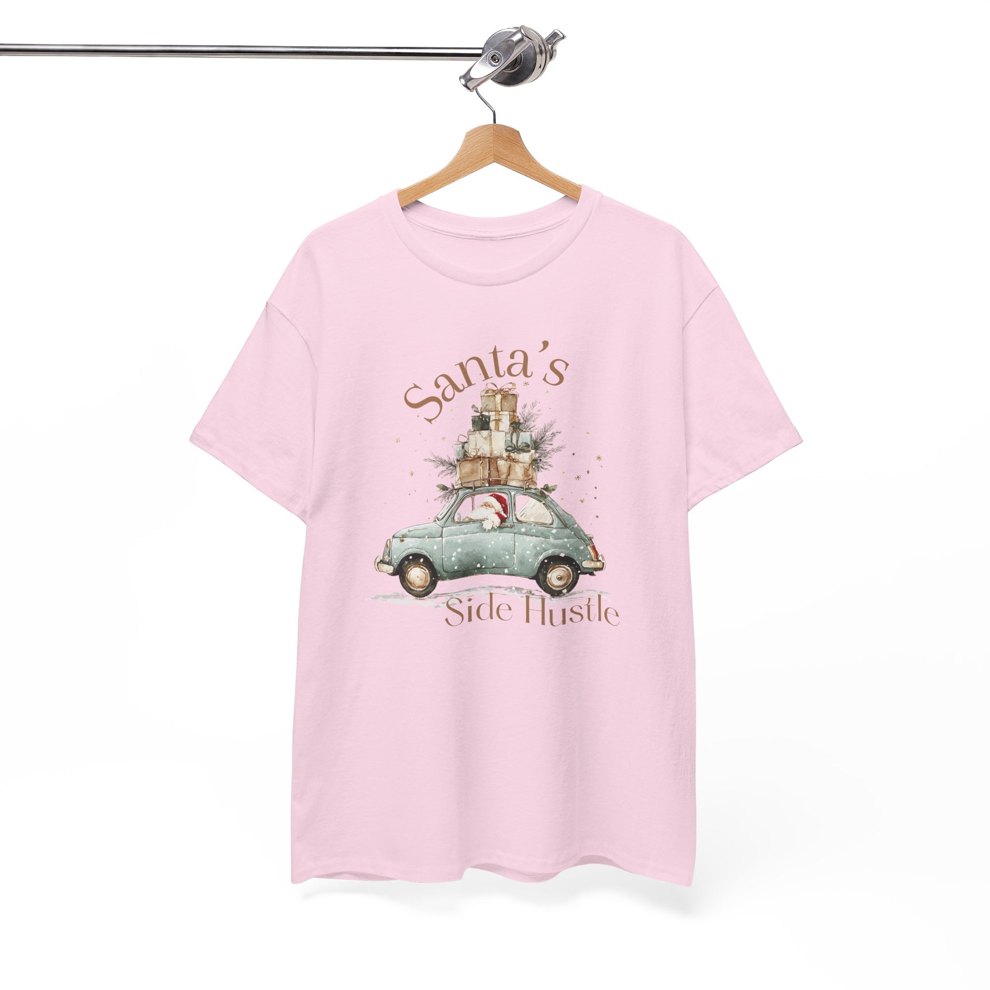 "Santa's Side Hustle" Vintage Car Holiday Tee Christmas T-Shirt
