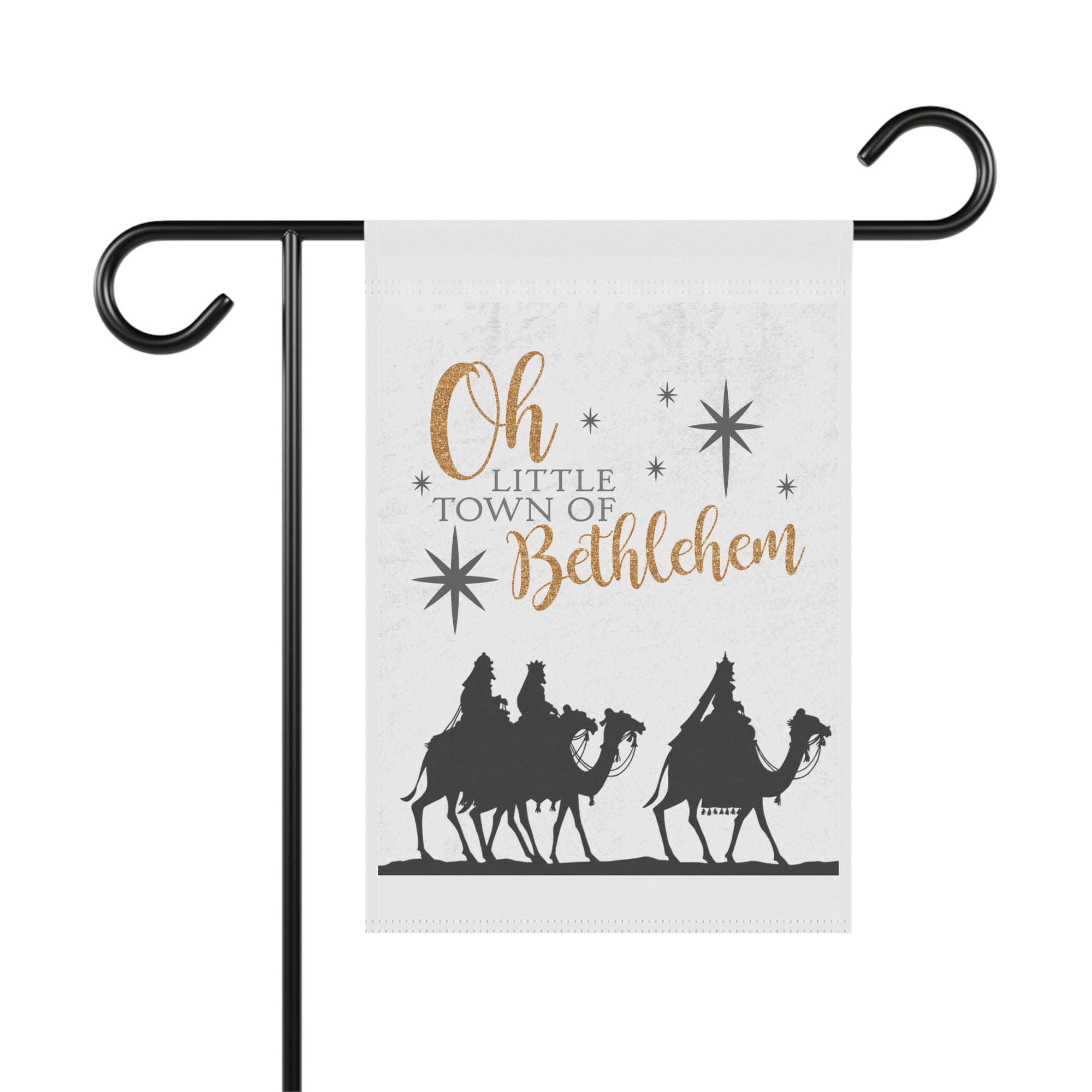 Oh Little Town of Bethlehem Three Wise Men nativity Christmas garden flag, 12x18 winter yard decor