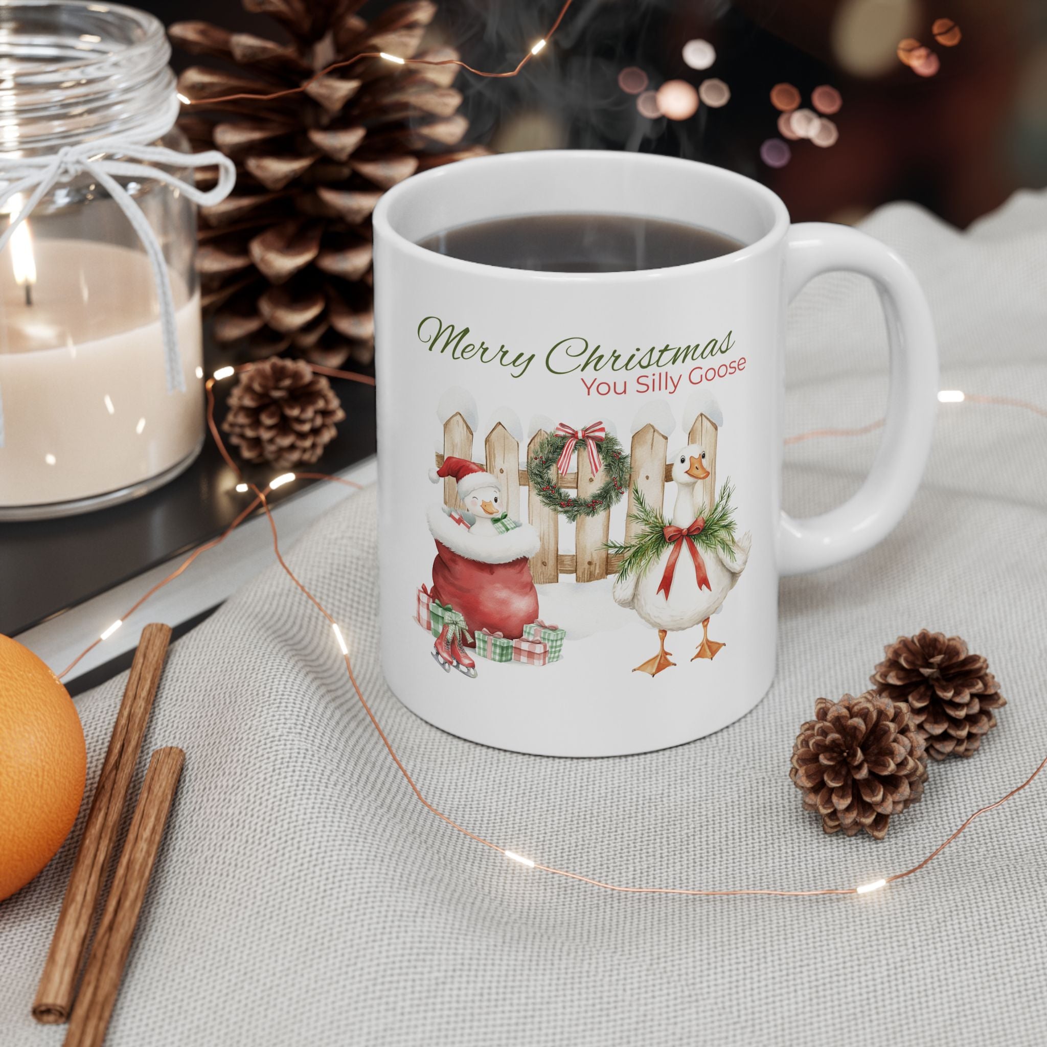 Merry Christmas Silly Goose Holiday Gift Season Comfort Ceramic Mug