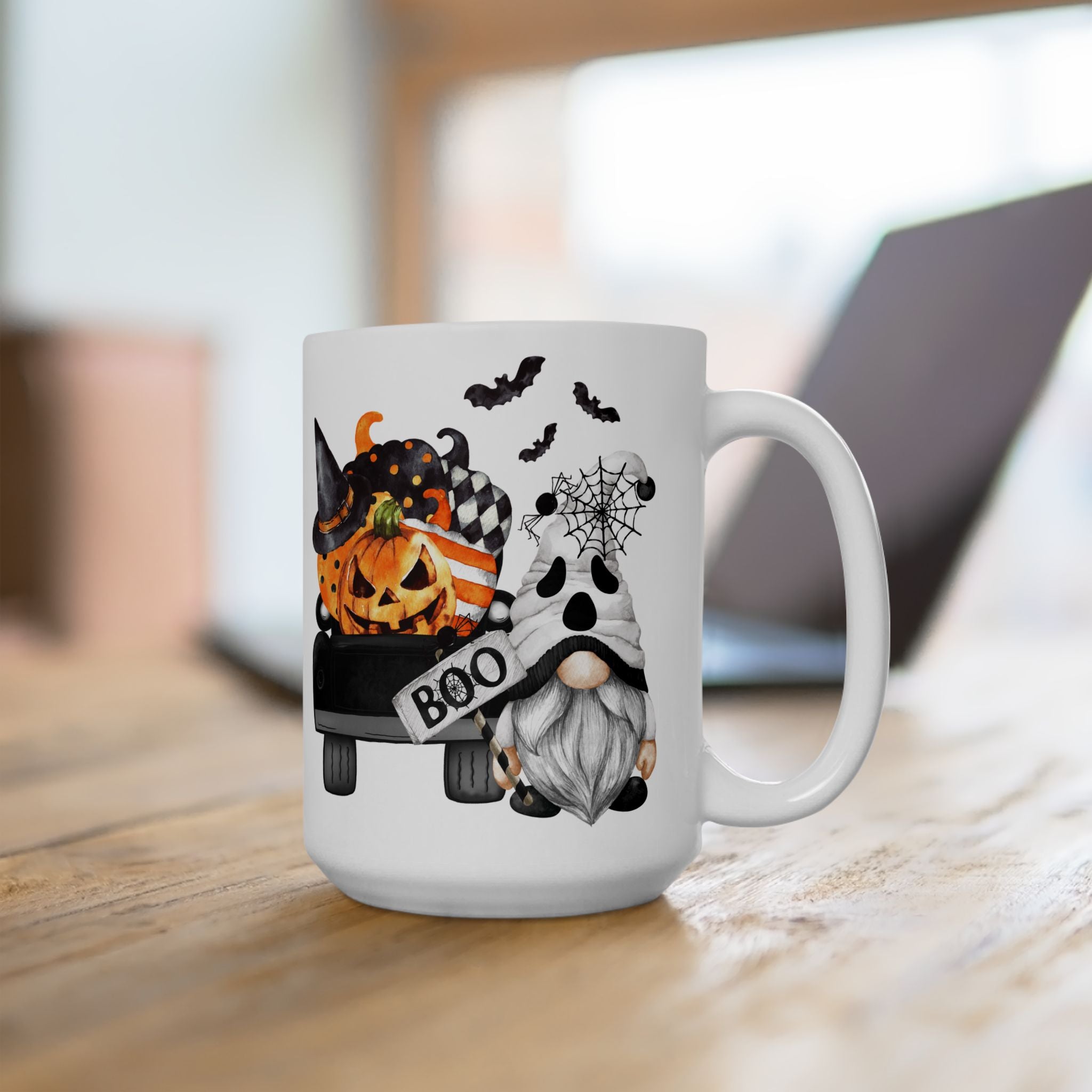 BOO! – Cute Gnome Ghost Funny Halloween Coffee Mug (11oz, 15oz)