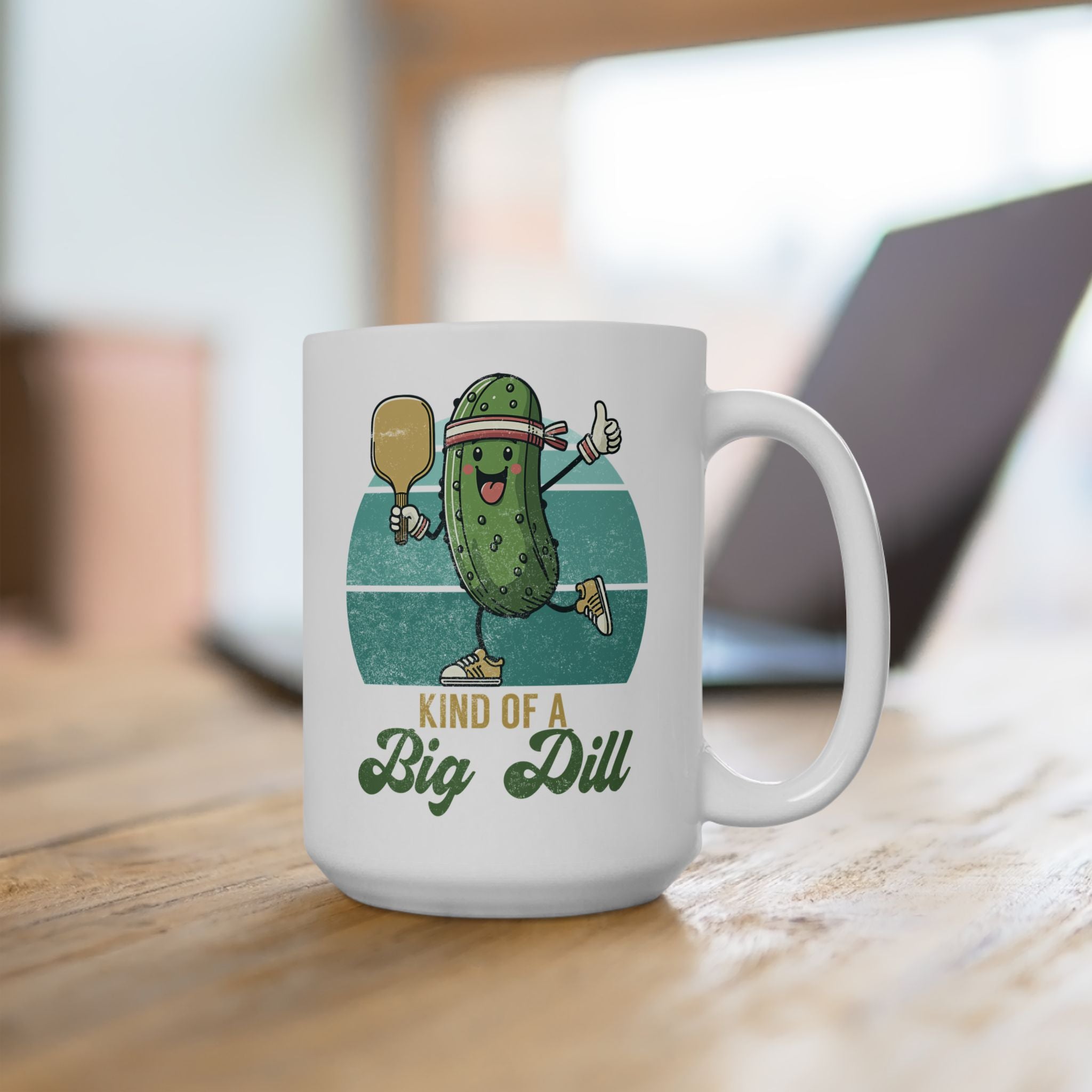 Retro Vibe Pickleball 'Kind of a Big Dill' Funny Coffee Mug