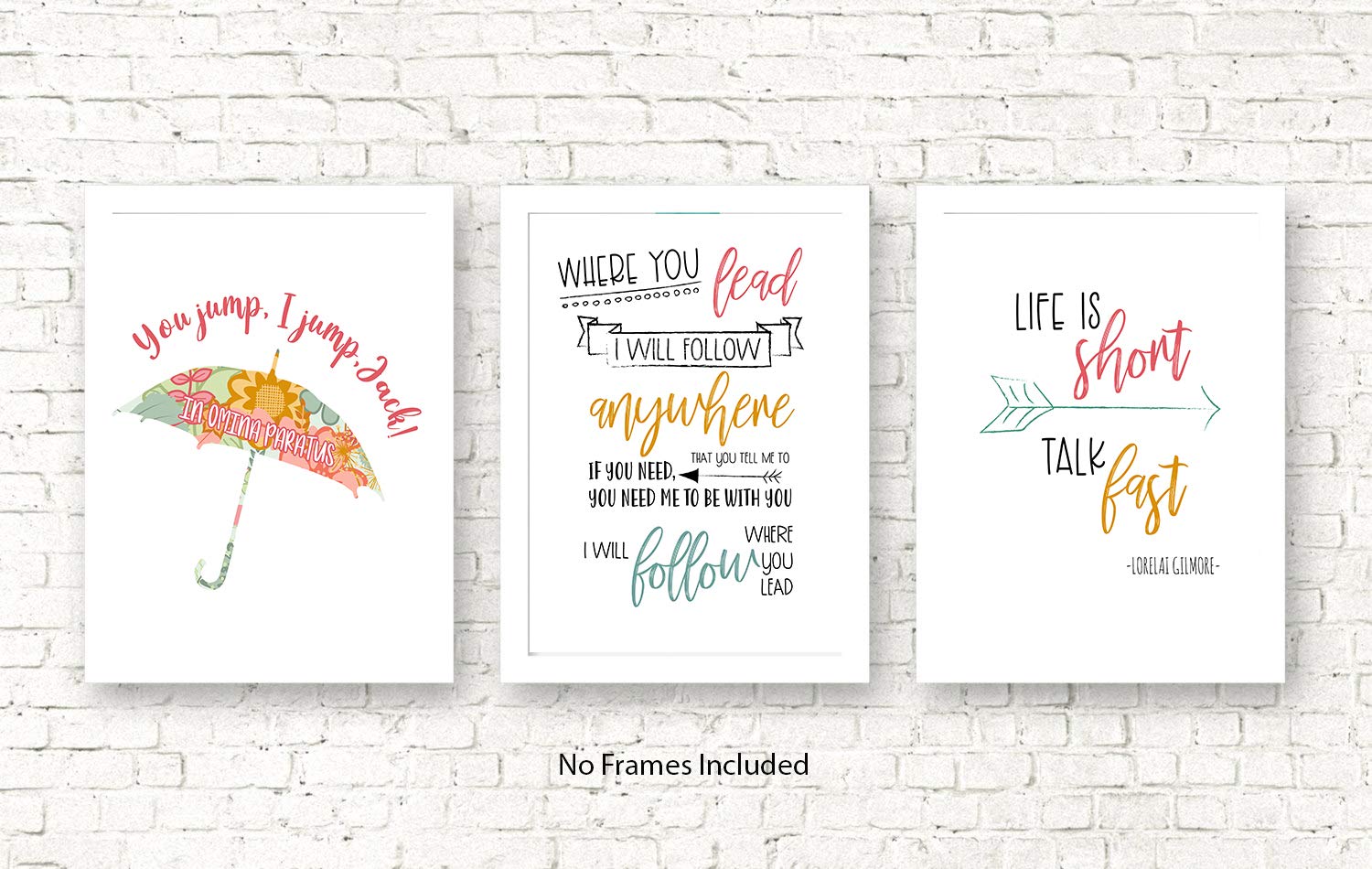 You Jump I Jump - TV Themed Character Wall Art Decor Prints TV Show Typography Sign Gift Room Decor Set Pictures