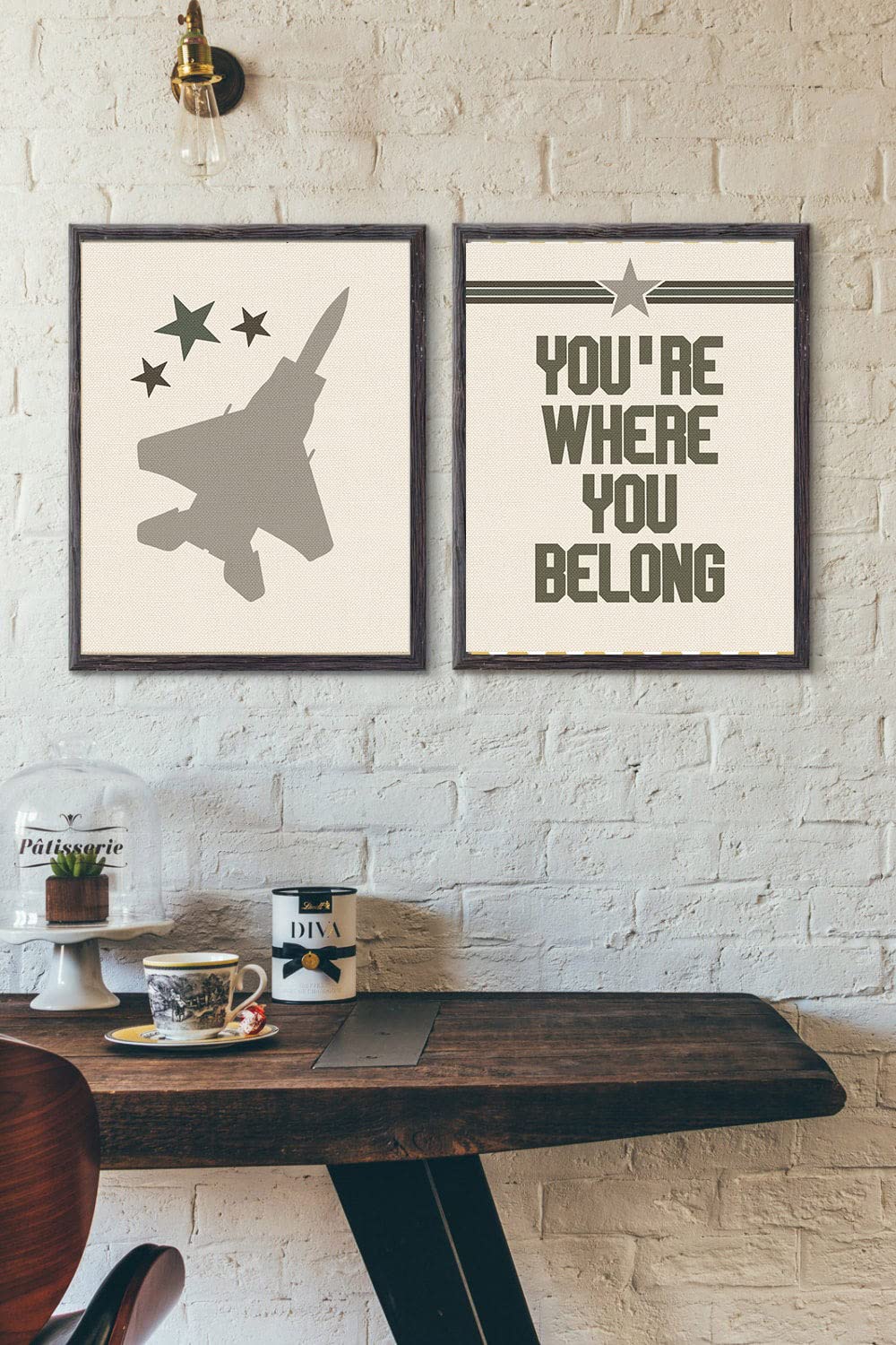 Ace Of The Skies Jet Wall Art Prints - Set of 8, 8x10 Airplane Boys Room
