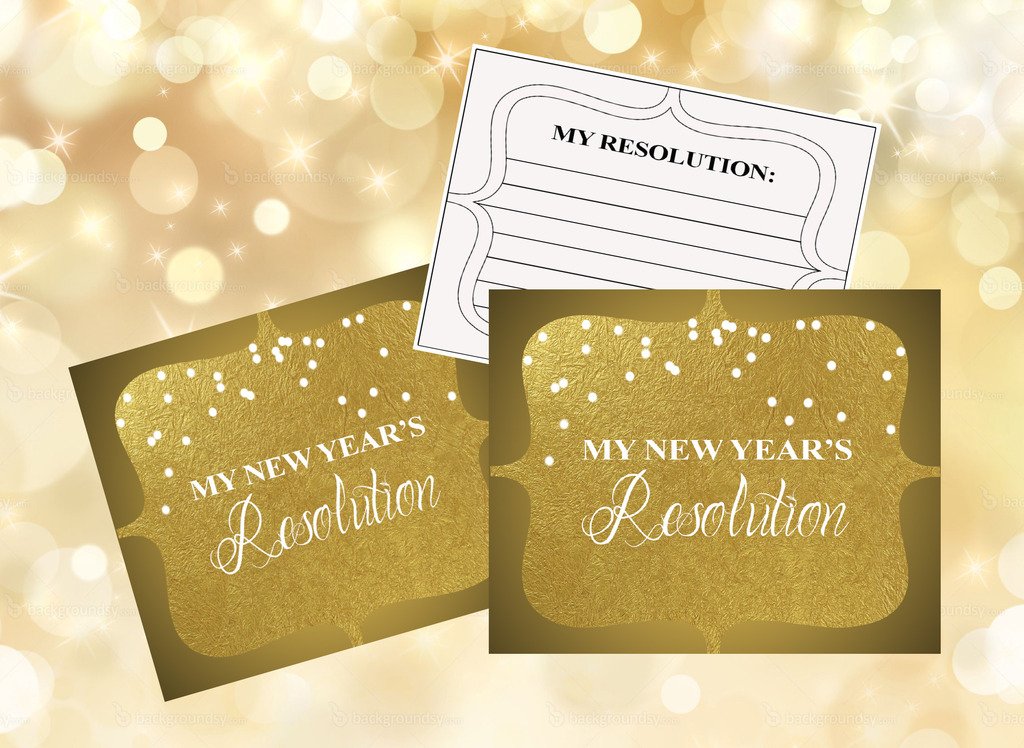 Silly Goose Gifts Beautiful Gold New Year Resolution Cards (Pack of 16) Party Supplies