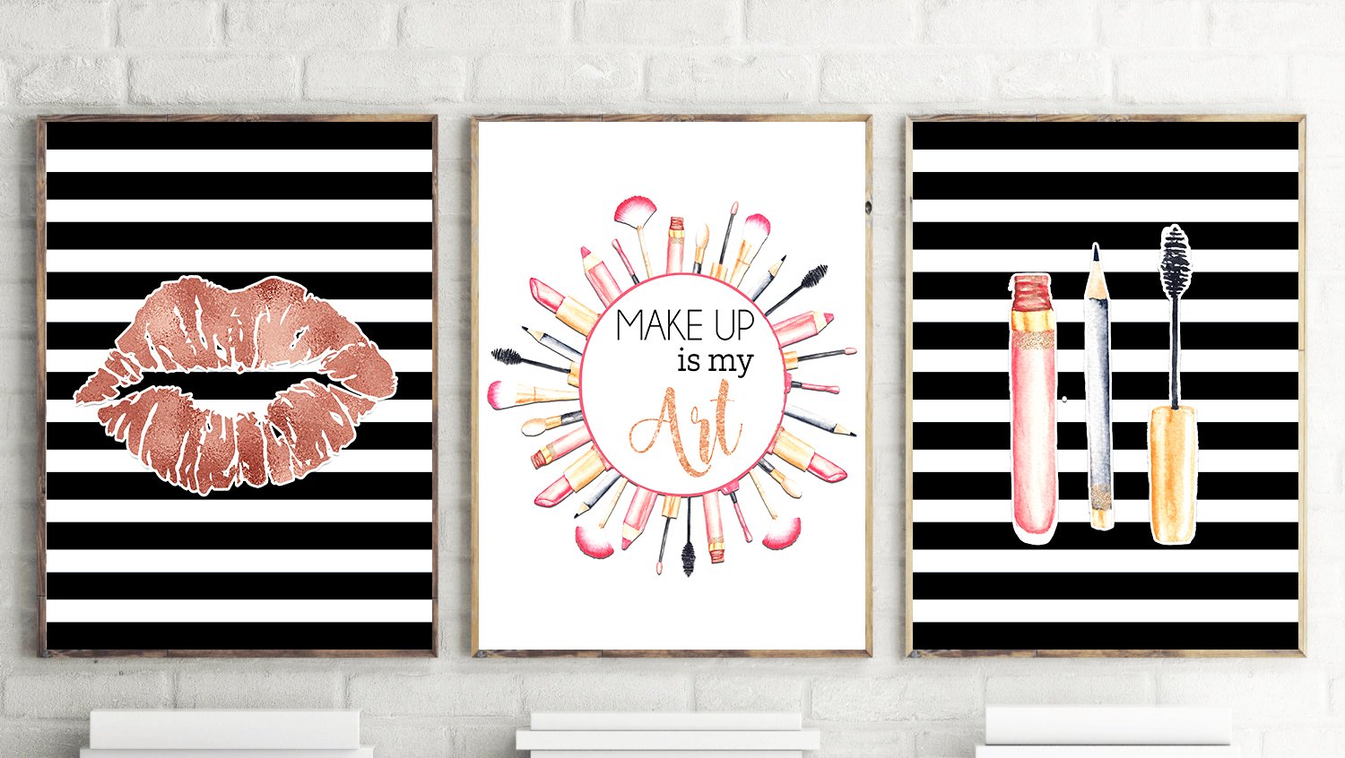Make Up Is My Art - Room Wall Art Prints (Set of Three) 8x10in