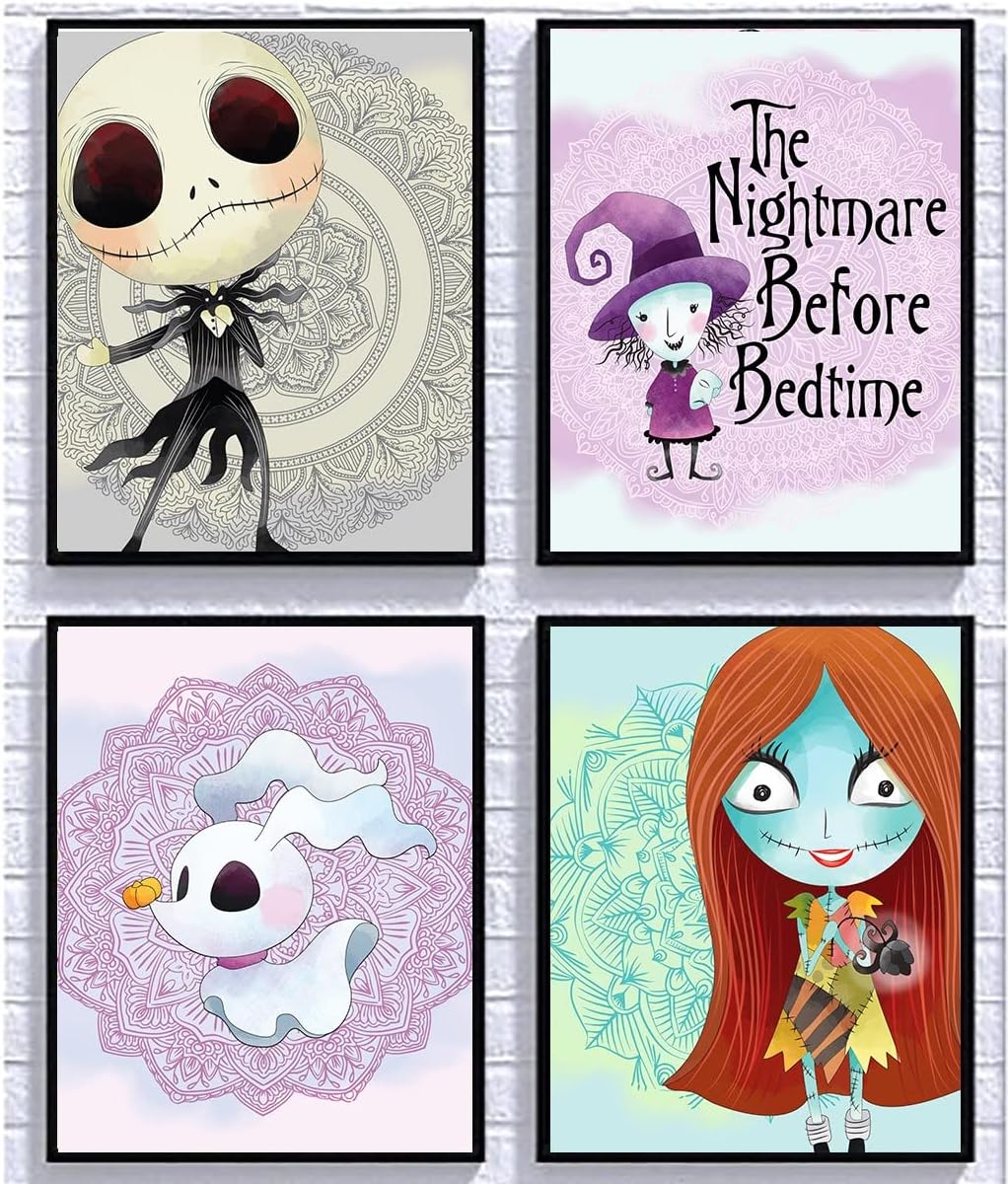 Nightmare Before Christmas Themed Character Wall Art Decor Baby Nursery