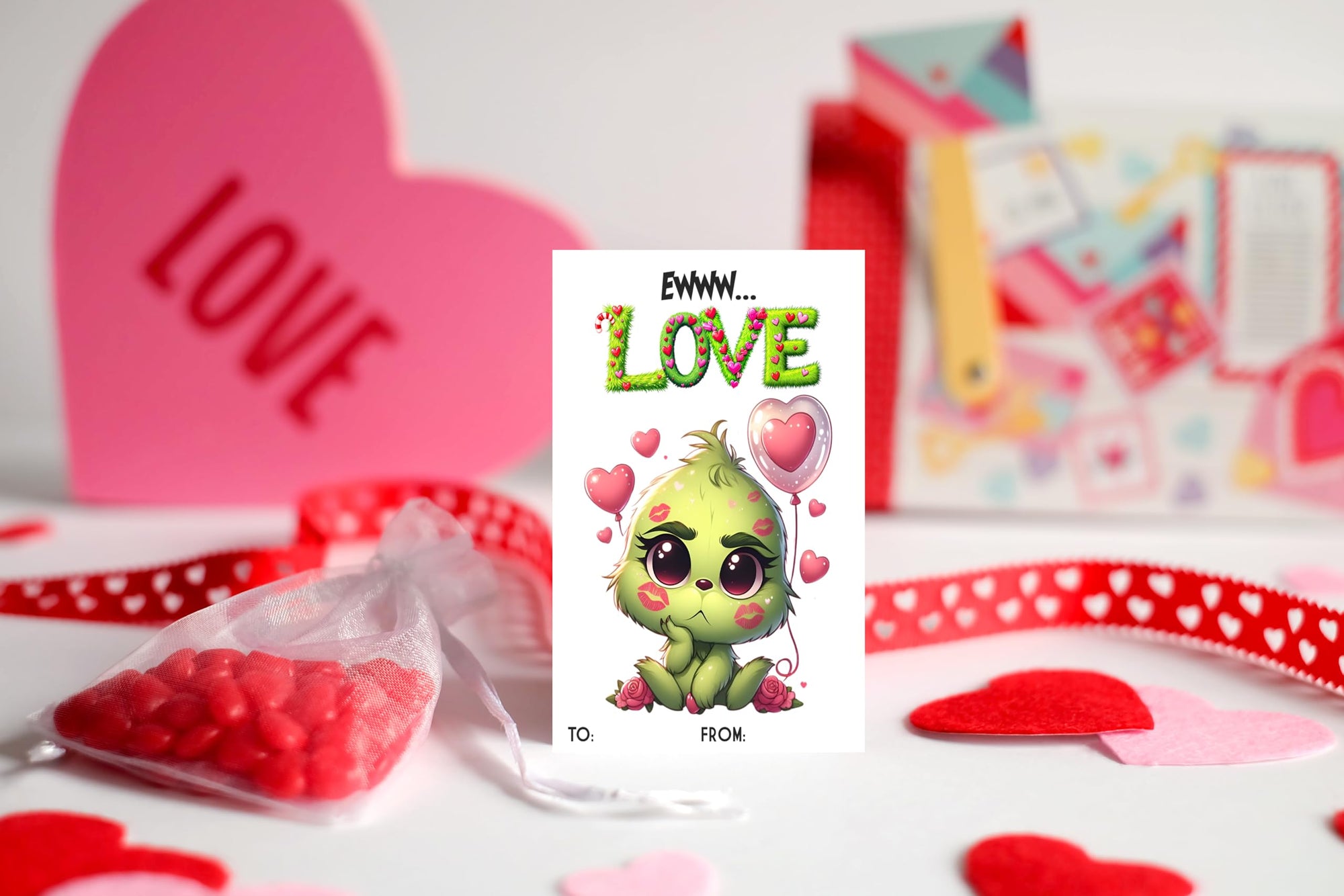 Holiday Grump - Holiday Grumpy Christmas Character Themed Valentine Day Classroom Sharing (Set of 24) Anti Valentine's Class Work Party Exchange