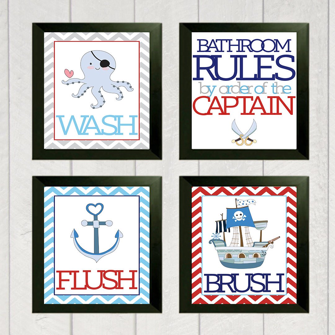 Fun Pirate Children Bathroom Wall Decor