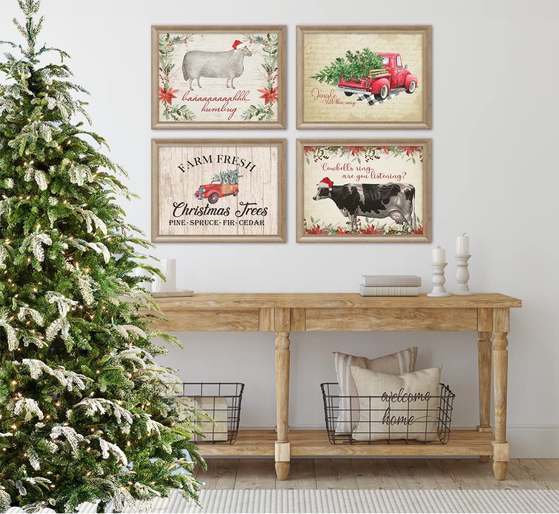 Old World Vintage Christmas Wall Art Prints - Holiday Set
