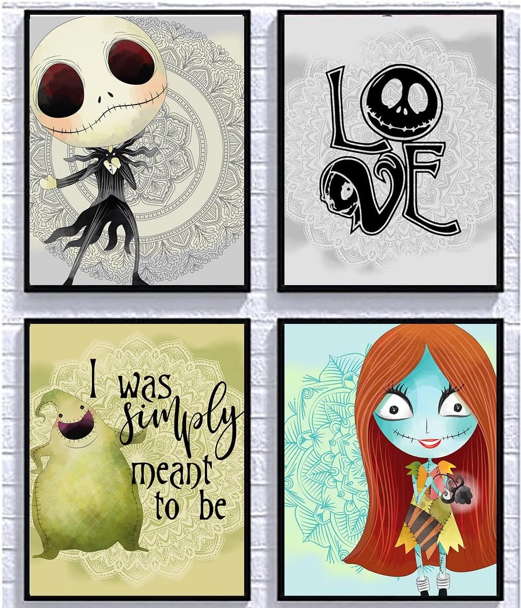Nightmare Before Christmas Themed Character Wall Art Decor Baby Nursery