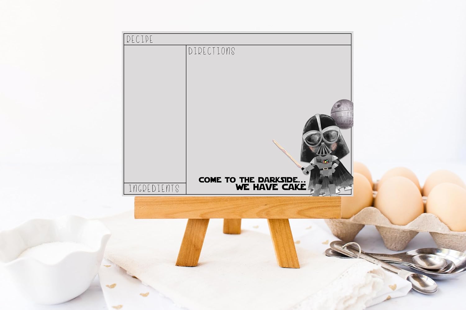 Cook Like A Rebel Kitchen Recipe Cards - 4x6 Thick Cardstock Write On Gift Set