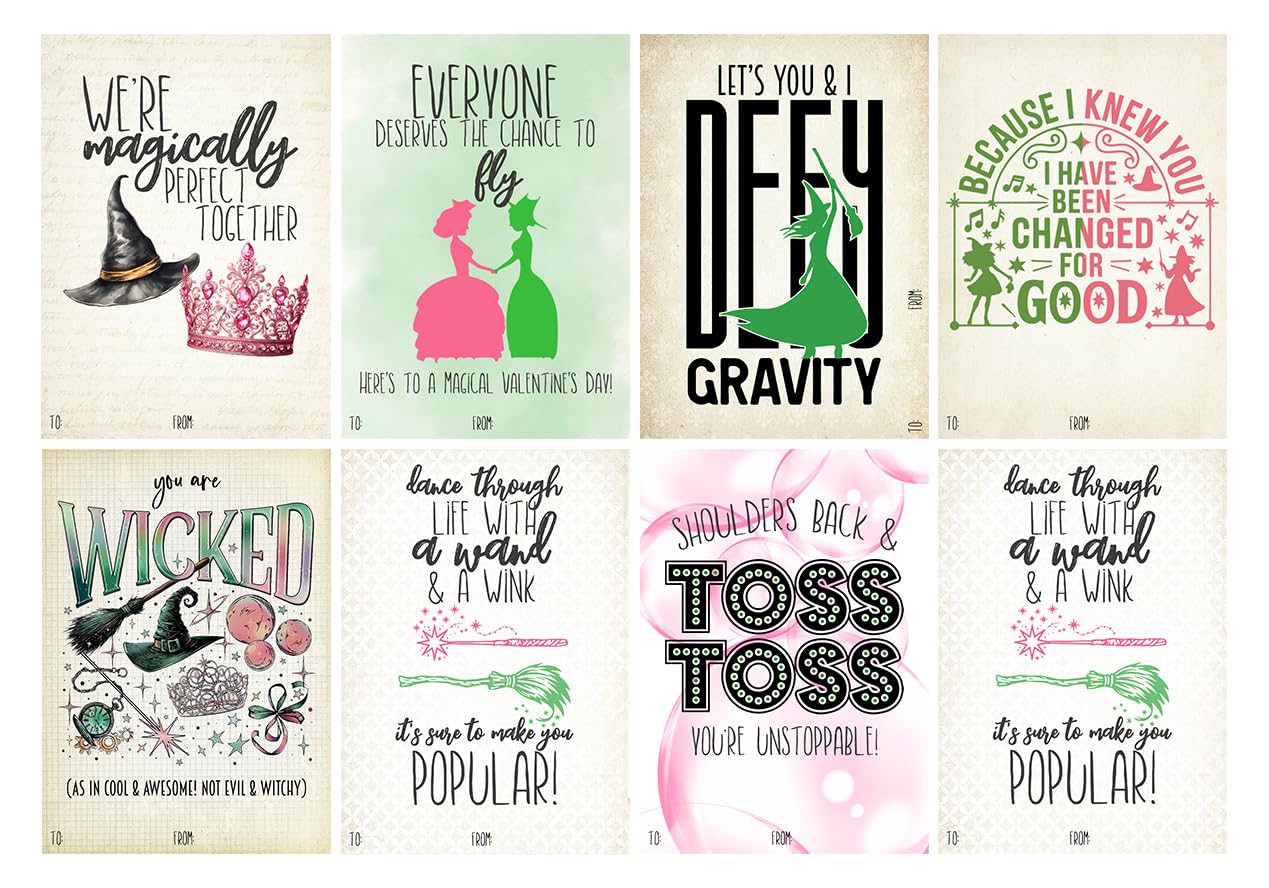 Wishing You A Wicked Valentine's Day Classroom Sharing Cards (Set of 24) Magical Valentines Class Work Party Exchange