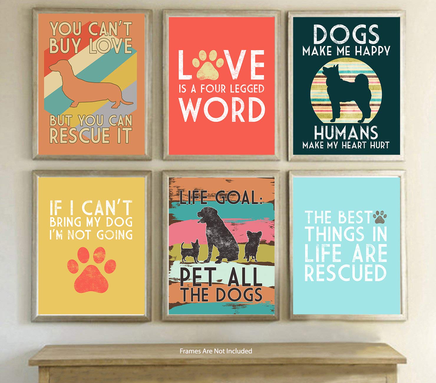 Love Is A Four-Legged Word - Rescue Dog Wall Art Print Set