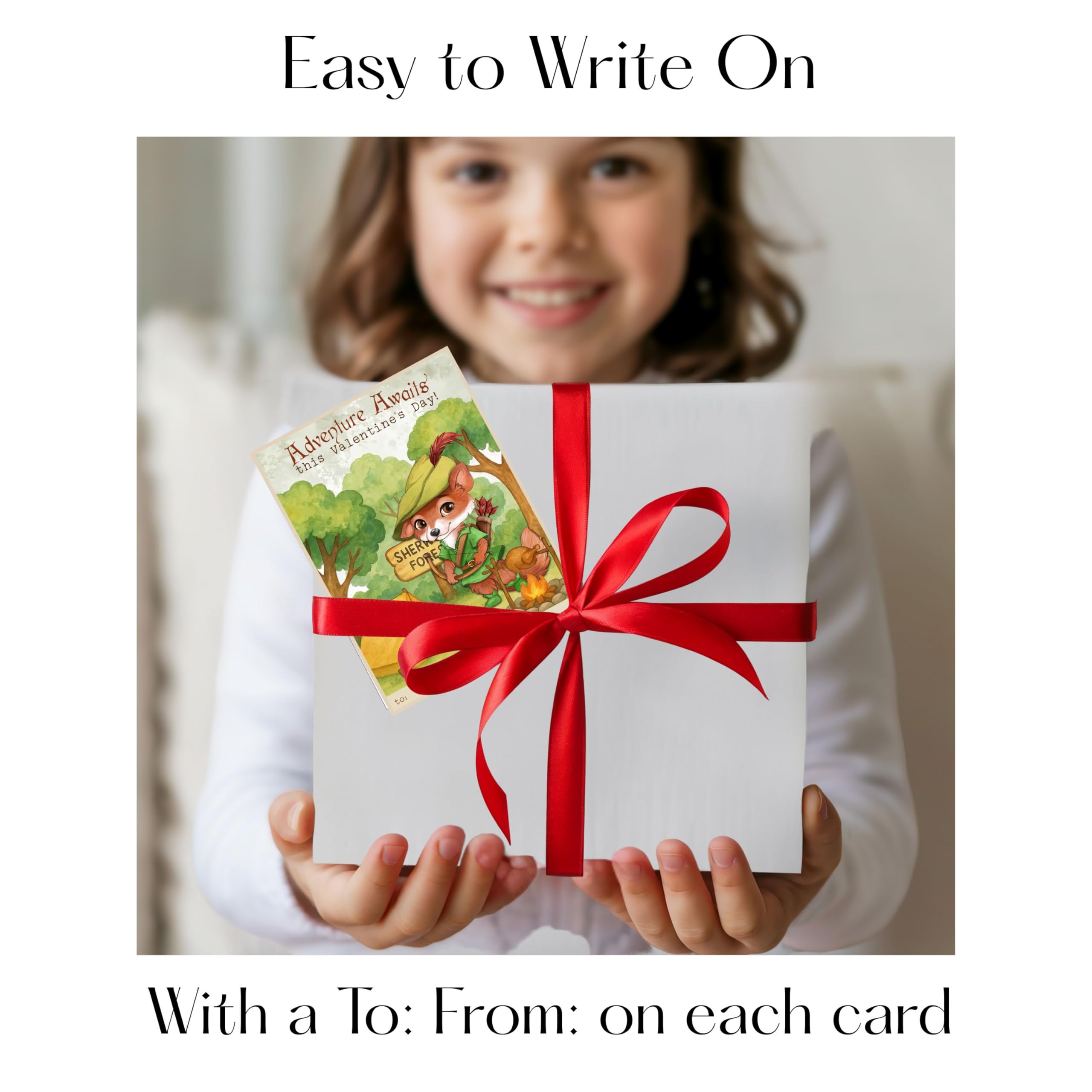 Storybook Fox Archer Themed Valentine's Day Classroom Sharing Cards (Set of 24)