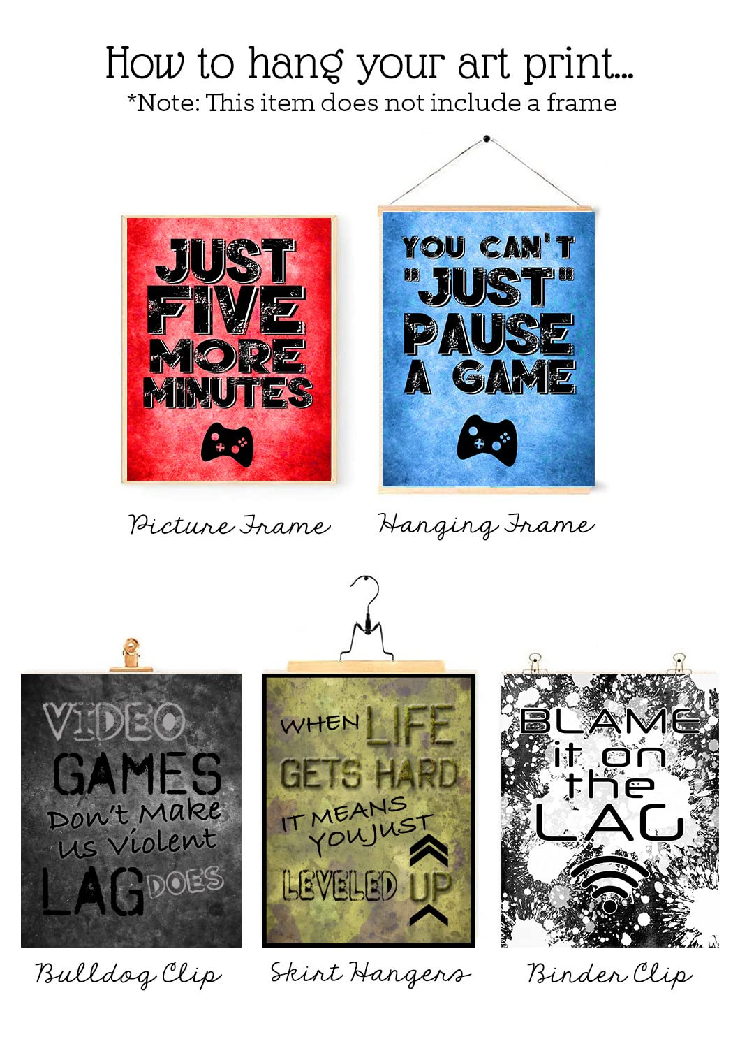Battle Royale Gamer Bathroom Wall Art Prints - Set of 4