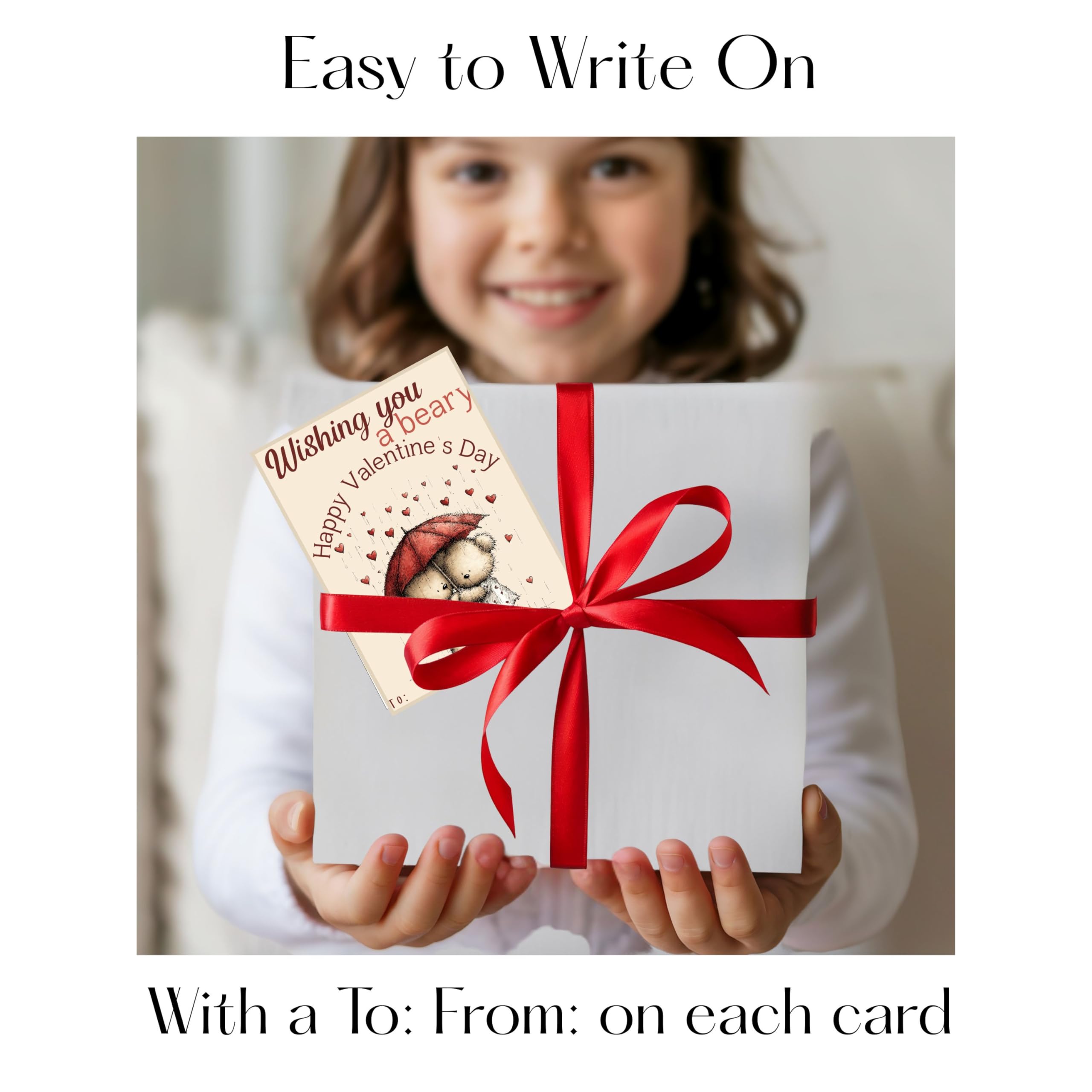 Darling Teddy Bear Valentine Day Classroom Sharing Cards (Set of 24) Valentine's Party Exchange - You Are Beary Special