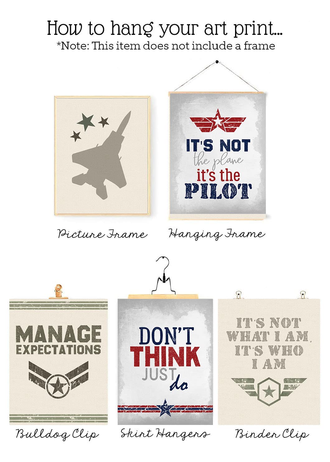 Ace Of The Skies Jet Wall Art Prints - Set of 4, 8x10 Aviation Room Decor