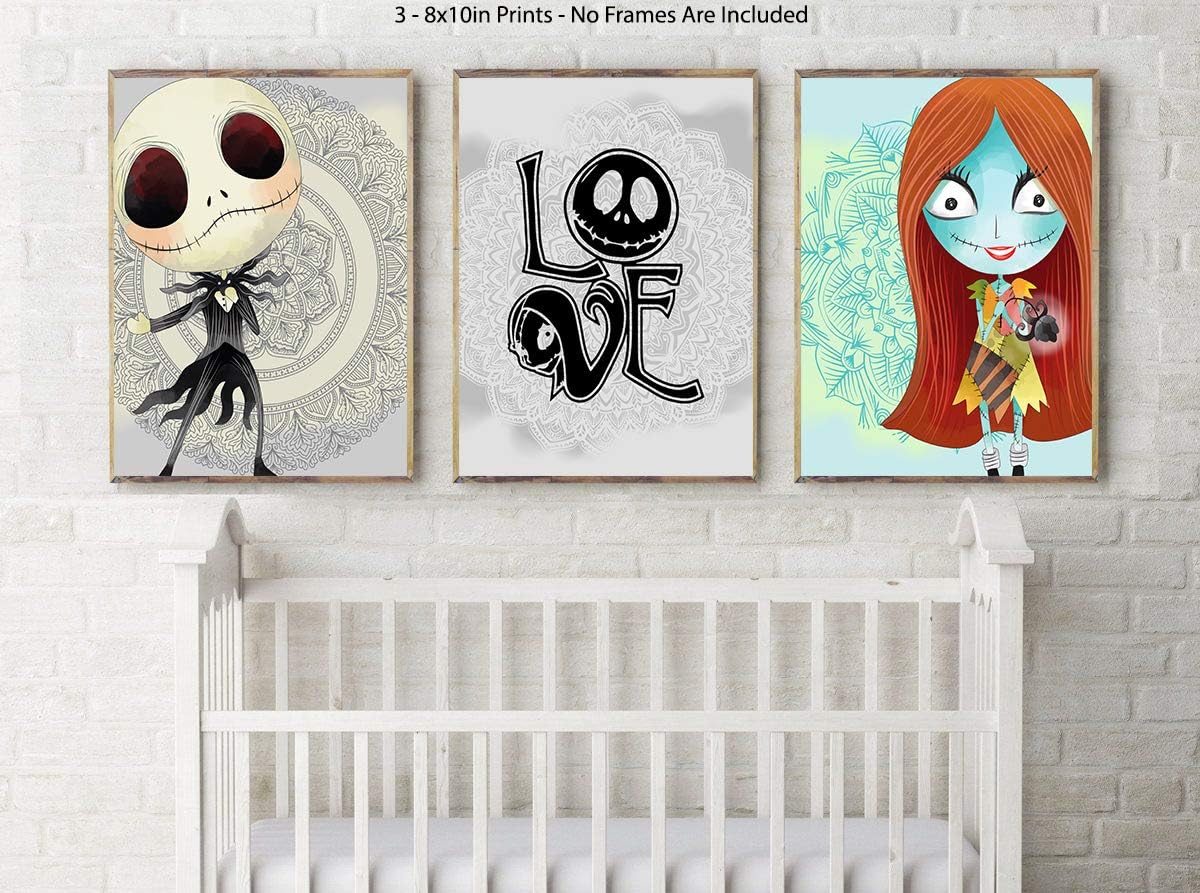 Nightmare Before Christmas Themed Character Wall Art Decor Baby Nursery