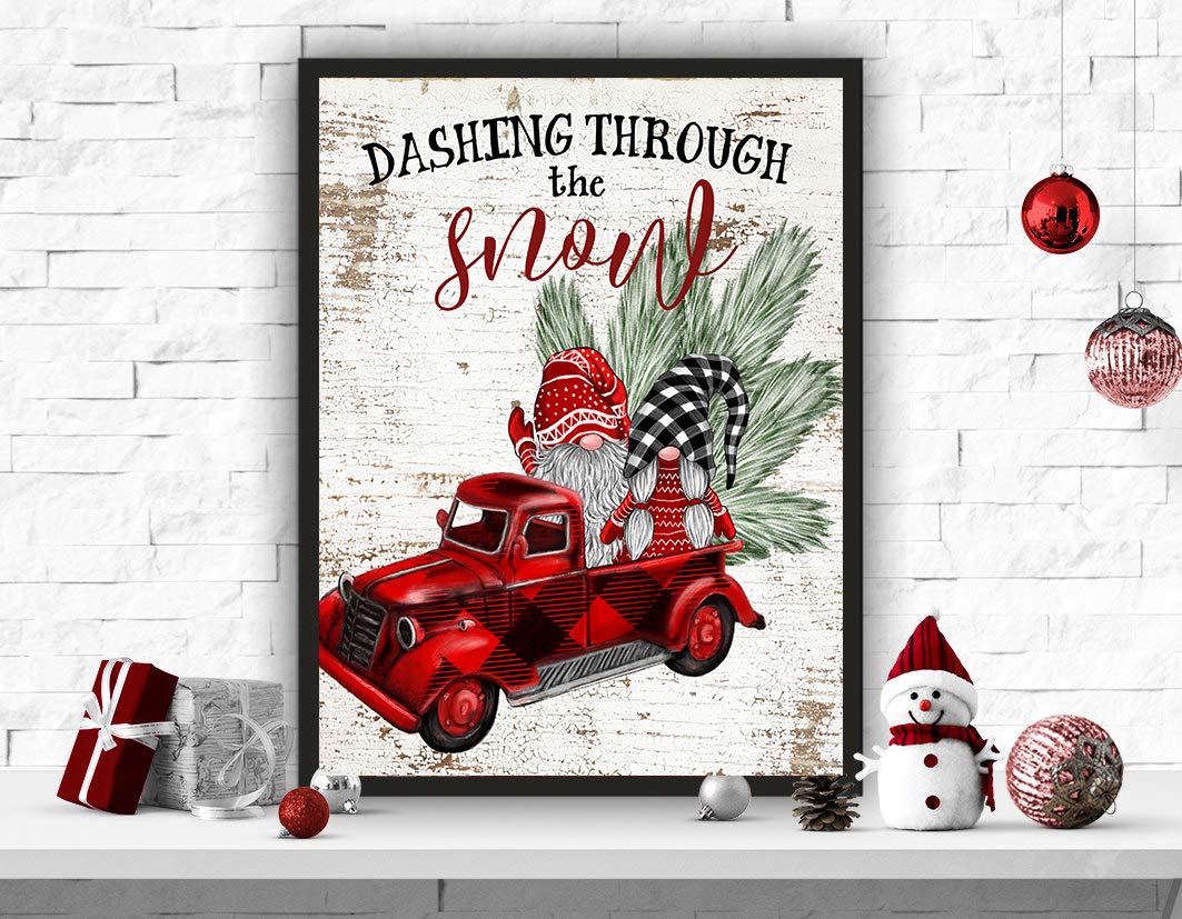 Old World Christmas Gnome Wall Art Prints - Vintage Holiday Set