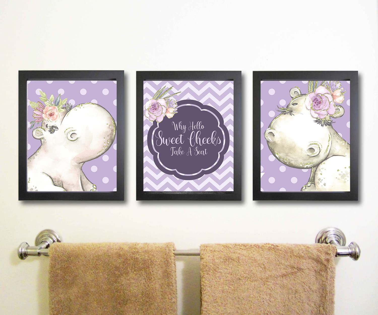 The Hippo is My Spirit Animal Themed - Wall Art Prints Decoration Bath Room Mix Match